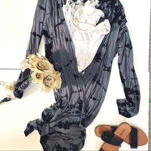 Mossimo long cardigan gray black tie dye